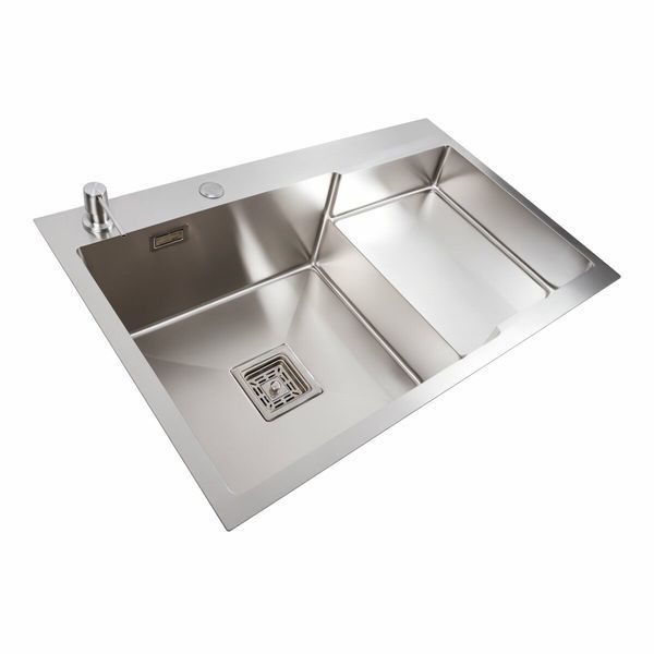 Кухонная мойка 78*50С L нержавейка Platinum Handmade (углубленная полка, 3.0/1.0 мм) 42177 фото