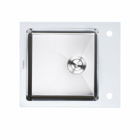 Кухонна мийка Handmade WHITE GLASS 600х510х200 23642 фото