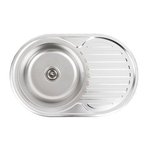 Кухонна мийка з нержавіючої сталі Platinum ДЕКОР 7750 (0,8/180 мм) 11697 фото