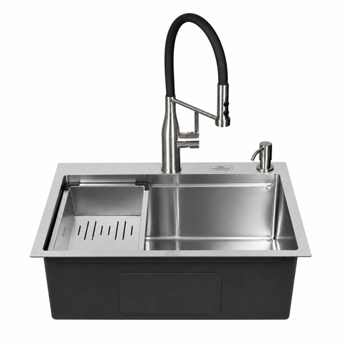Комплект кухонной мойки Kroner KRP Geb&uuml;rstet - 6350HM C03111BLK ST319564 фото