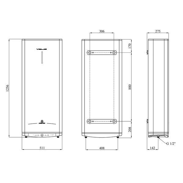 Водонагрівач Ariston Velis Tech 100 EU з мокрим ТЕНом 3100919 CV034398 фото