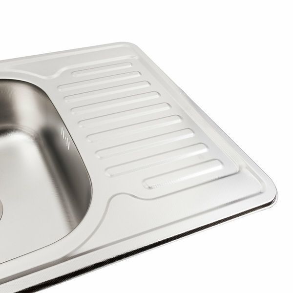 Кухонна мийка з нержавіючої сталі Platinum 7050 ДЕКОР (0,8/180 мм) 11480 фото