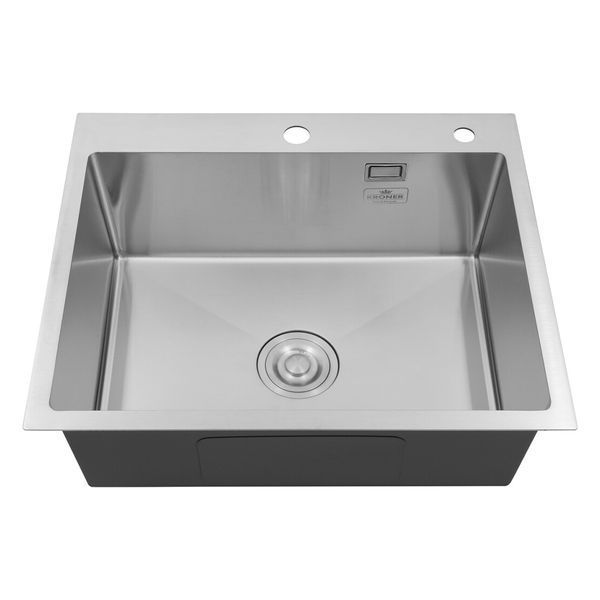 Комплект кухонной мойки Kroner KRP Geb&uuml;rstet 60х50HM BLK04 Kitchen Line SL94470 фото