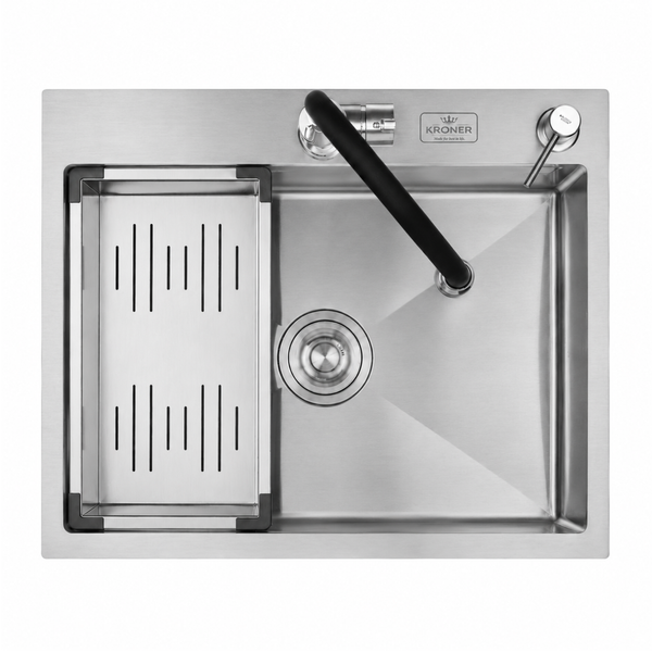 Комплект кухонной мойки Kroner KRP Geb&uuml;rstet - 6350HM C03111BLK ST319564 фото