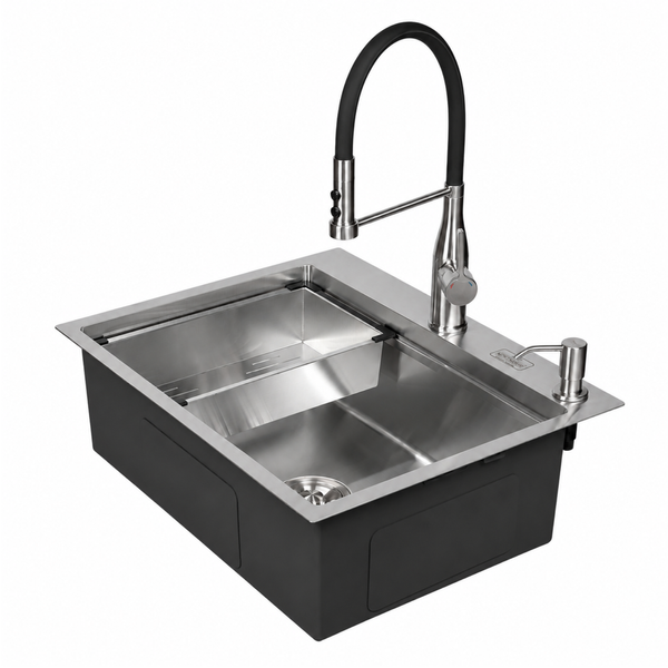 Комплект кухонной мойки Kroner KRP Geb&uuml;rstet - 6350HM C03111BLK ST319564 фото