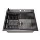 Кухонная мойка черная из нержавейки 1.5 мм многофункциональная накладная Nett NB-5747 259 фото 3