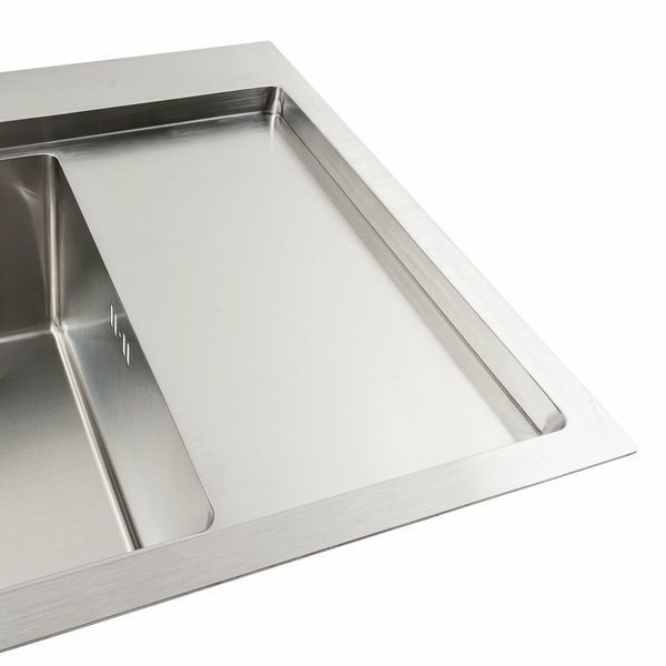 Кухонная мойка нержавейка 58*48 L Platinum Handmade (два отверстия, круглый сифон 3,0/0,8) 42228 фото