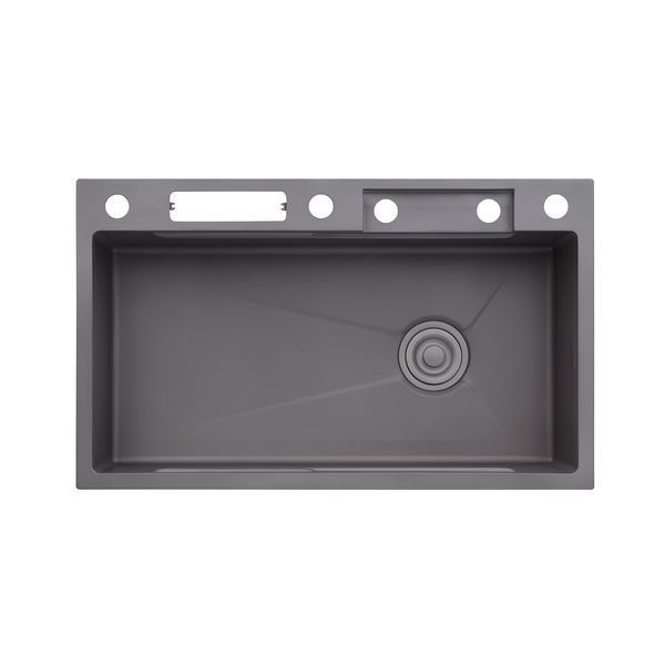 Кухонна мийка Kroner KRP Schwarze - SET7545NG PVD (3.0/0.8 мм) CV033806 фото