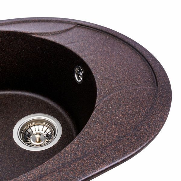 Гранитная мойка для кухни Platinum 5847 ONYX матовая Шоколад 38979 фото