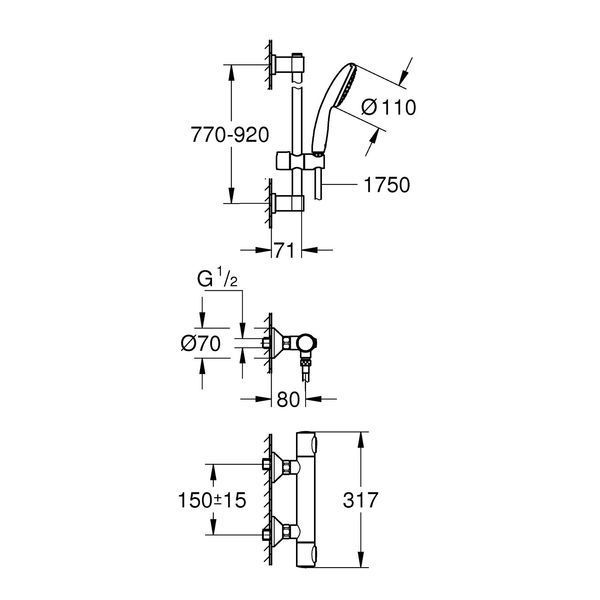 Смеситель термостатический для душа Grohe QuickFix Precision Flow 34805001 CV033296 фото