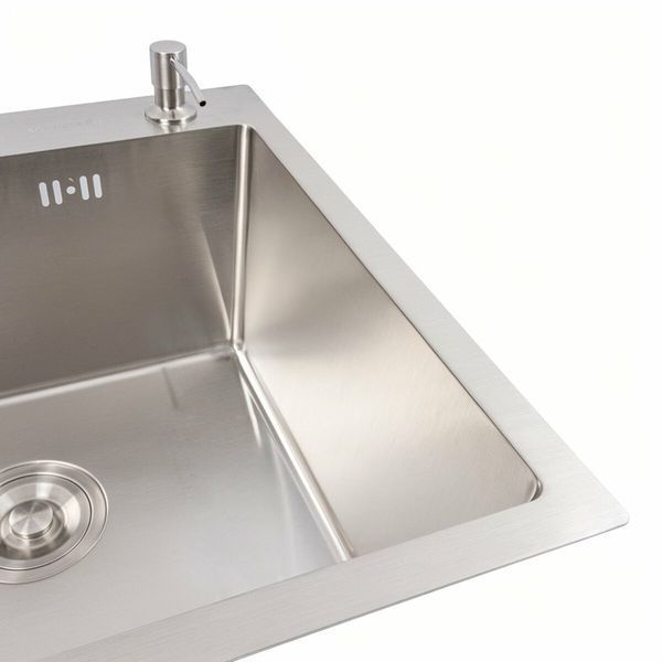 Кухонна мийка 50*50 нержавійка Platinum Handmade (сифон круглий, 3.0/1.5) 45348 фото