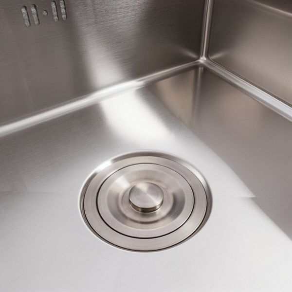 Кухонна мийка 50*50 нержавійка Platinum Handmade (сифон круглий, 3.0/1.5) 45348 фото