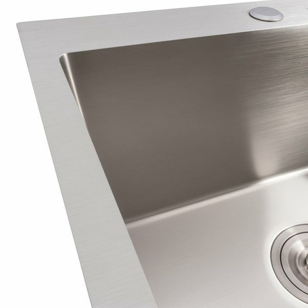 Кухонна мийка 50*50 нержавійка Platinum Handmade (сифон круглий, 3.0/1.5) 45348 фото