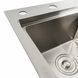 Кухонная мойка нержавейка 58*48 L Platinum Handmade (два отверстия, круглый сифон 3,0/0,8) 42228 фото 6