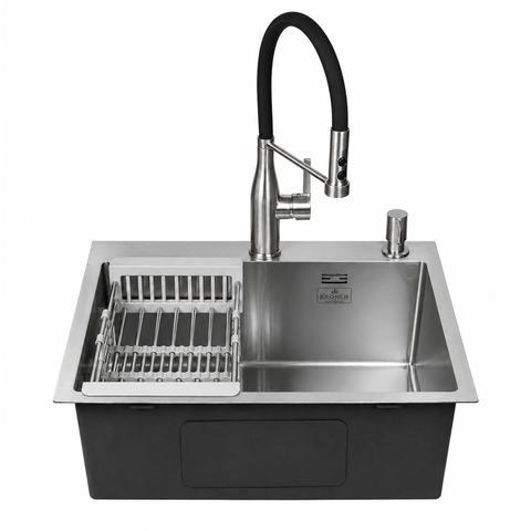 Комплект кухонной мойки Kroner KRP Geb&uuml;rstet - 6050HM C03111BLK ST51356 фото